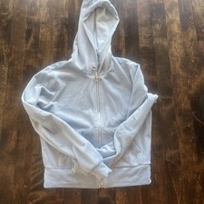 No Boundaries Light Blue Velour Hooded Sweatshirt - Small 3-5