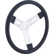 Speedway 15 In. Black Cushioned Alum 3-spoke Steering Wheel 2-14 Dish