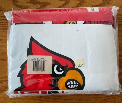 NCAA Louisville Cardinals Twin Sheet Set not for deep / thick profile mattresses