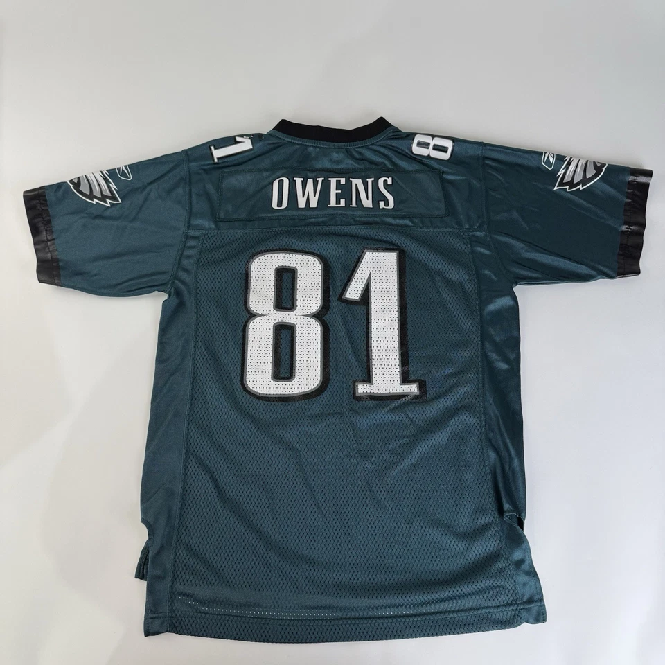Camiseta De Colección Philadelphia Eagles #81 Terrell Owens Reebok On Field YOUTH Grande Foto 2 de 4