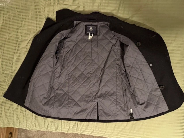 Abrigo Crewcuts J.Crew Factory Niños Mezcla de Lana Doble Pecho Guisante Negro Talla 12 Foto 4 de 4