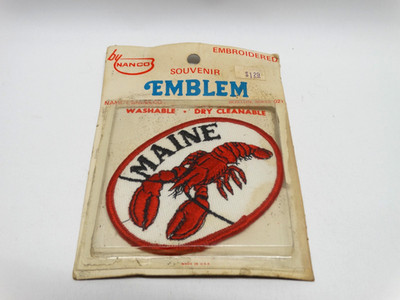 Vintage Nanco Maine Lobster Souvenir Patch Badge Emblem Embroidered