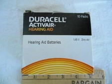 Duracell Activair Hearing Aid Batteries Zinc-Air 10 Packs of 8 Batteries Each