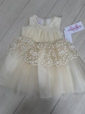 NWT Bonnie Baby Infant Girl 2 PC Set Sequin Tulle Pink Dress - Size 12 Months