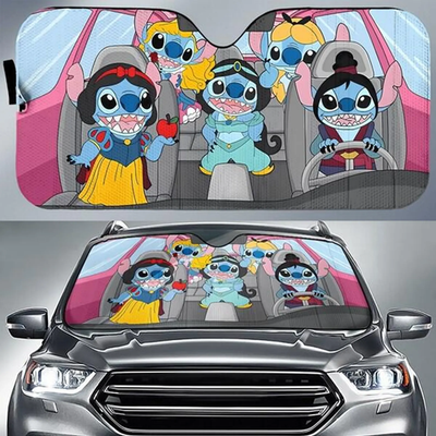 #ad #ad Stitch Princess Car Sun Shade Funny Princess Auto Sun Shade $29.99