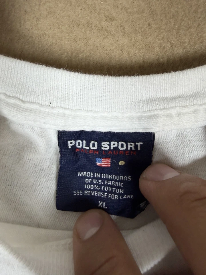 Vintage 90's Polo Sport Ralph Lauren Spellout Short Sleeve T-Shirt Mens Size XL - Image 3 of 4