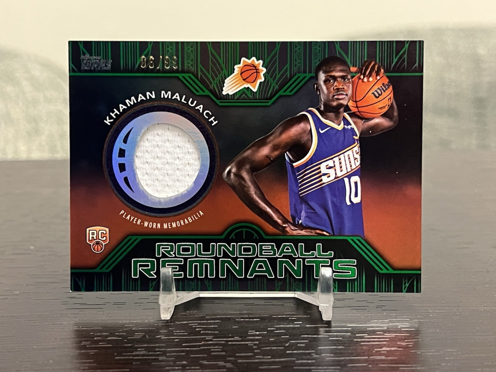 2025-26 Topps Rookie Roundball Remnants  Khaman Maluach #RRR-KM Green Rainbow/99