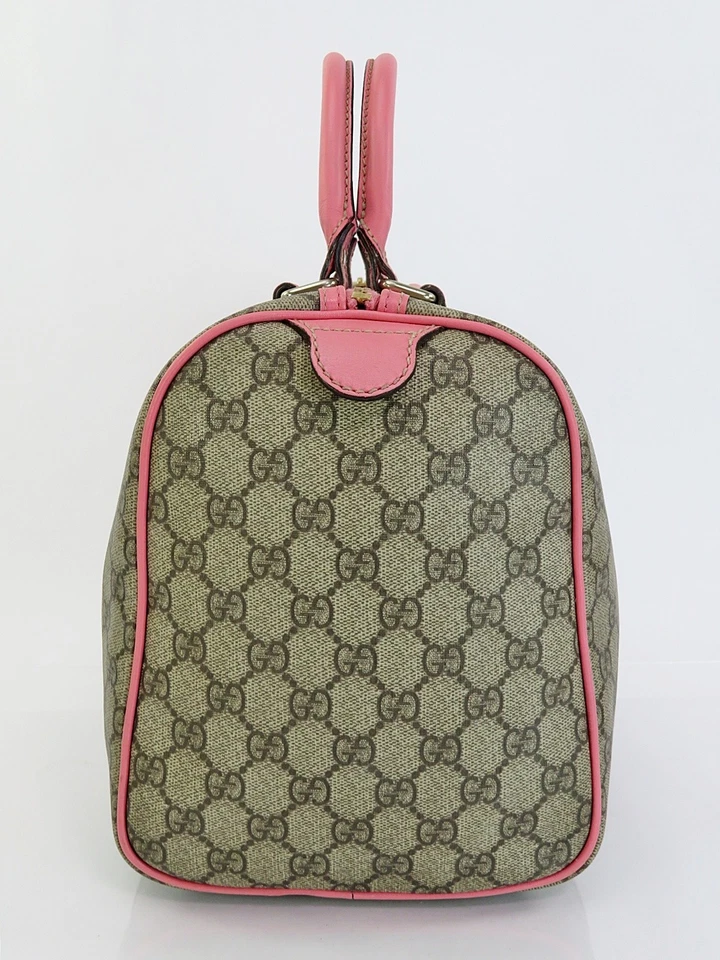 Authentic GUCCI Brown GG PVC Canvas and Pink Leather Boston Hand Bag #62140 - Image 4 of 4