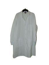 White Lab Coat Jacket Red Kap Large New Snaps