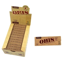 OHIS Natural unbleached 114 Size Rolling Papers with filter tips 24 booklets