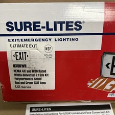 Sure-Lites Exit Sign UXUKWH Nema 4X Exit E Face Kit Green & Red Lens Nos 023-482