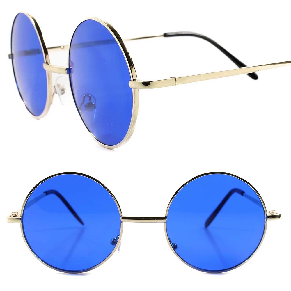 Blue Lens Classic Retro 70s 80s Mens Womens Hippie Lennon  display picture 1