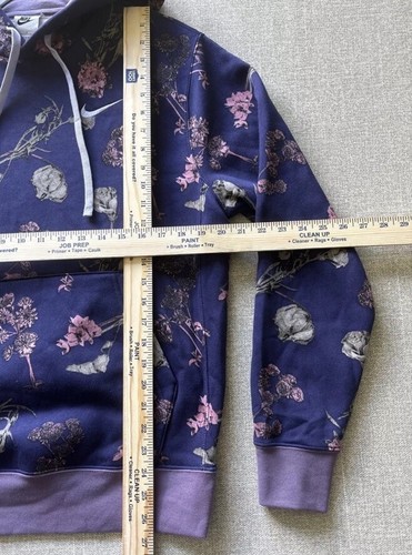 Nike Sportswear Club Floral Fleece Hoodie Cave Purple DQ3483-540 Men's Sz Small - Picture 6 of 7
