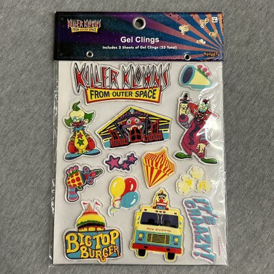 Killer Klowns From Outer Space Gel Clings Spirit Halloween 2 Sheets 23 Total