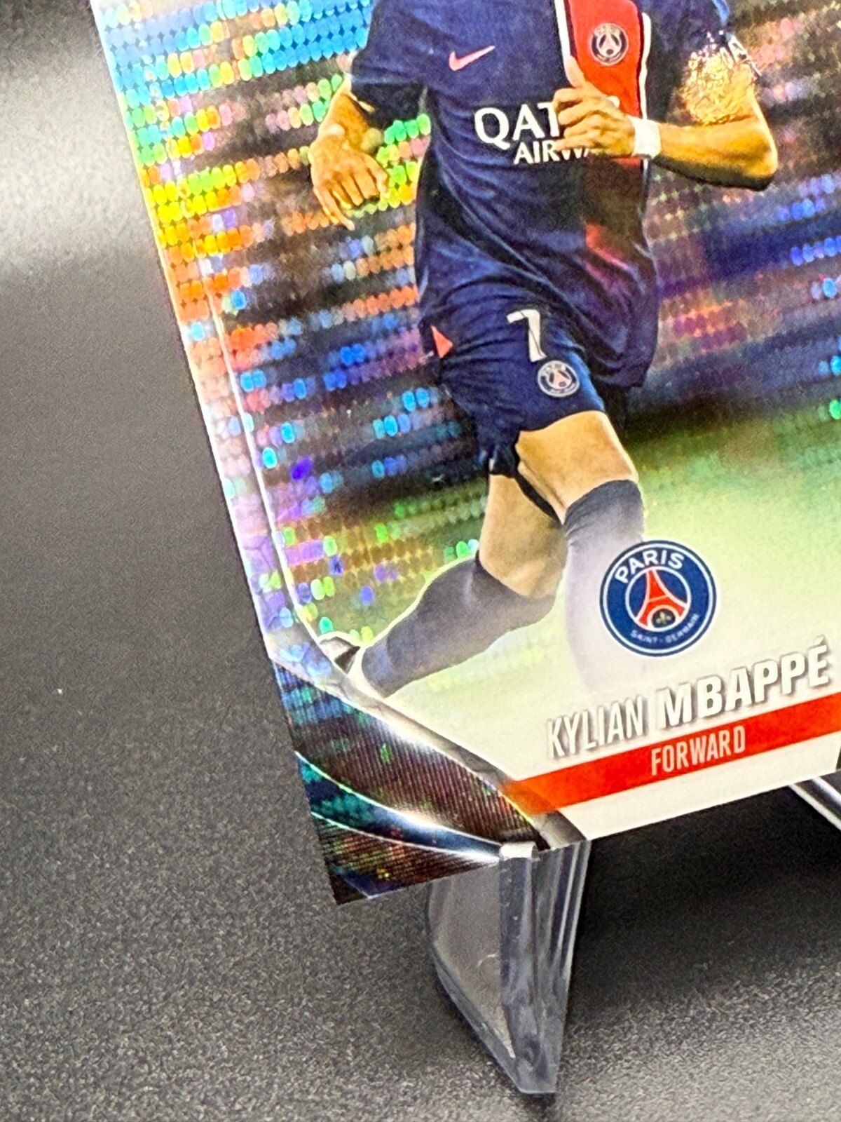 Kylian Mbappe 2023-24 Topps Chrome UCC #21 Pulsar Refractor Paris Saint-Germain view 6