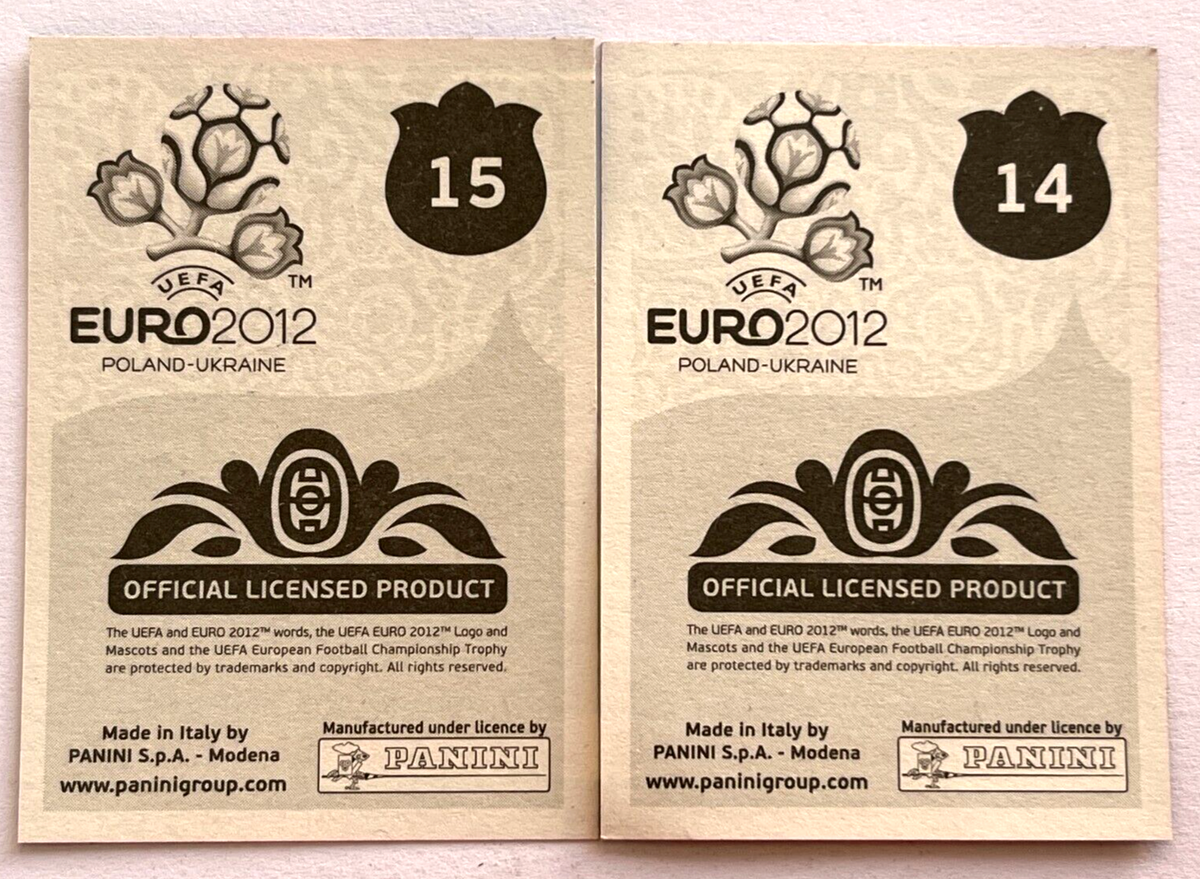 2012 UEFA EURO Poland-Ukraine Panini Sticker #014-015 WARSAW