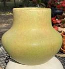 Roseville Early Carnelian 5.5" Vase bulbous cache pot Exquisite Green Glaze