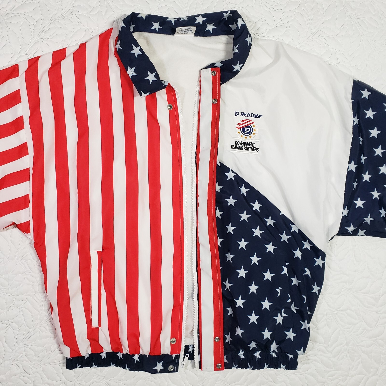 Vintage Tech Data Jacket Size Large American Flag… - image 5