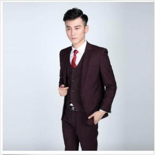 Neu formeller Herren Slim Fit stilvoller Anzug Anzüge zwei Knöpfe Anzug Set Jacke Hose Krawatte @ - Bild 19 von 26