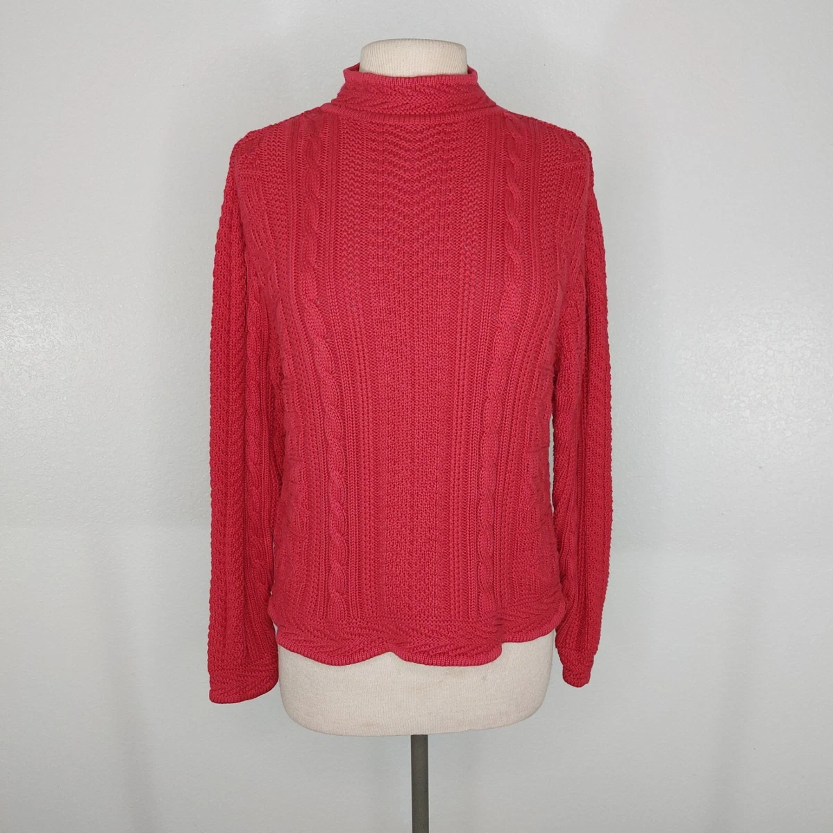 Women's cotton fisherman knit cheap sweater