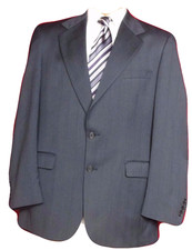 stafford-blue-worsted-wool-pinstriped-2-button-mens-suit-coat-size-42r