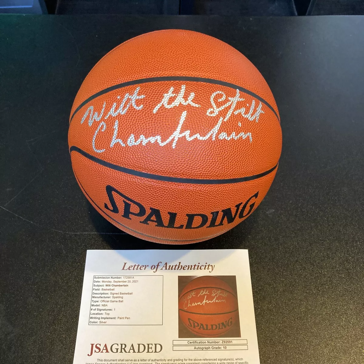 Wilt chamberlain 2025 signed basketball