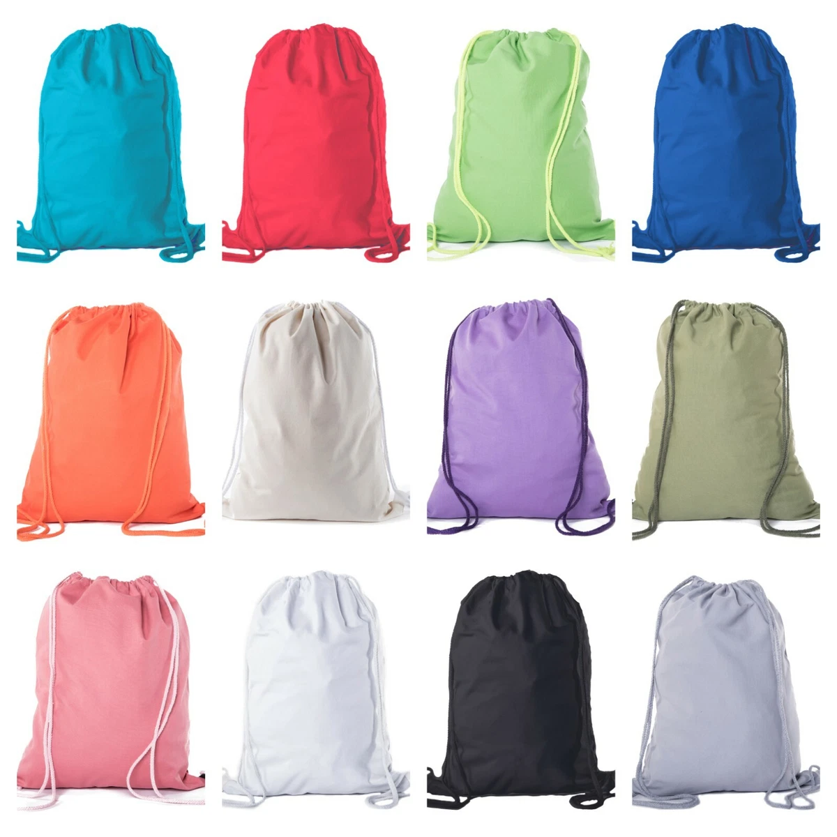 10 Bags Bulk Mato & Hash 8oz Cotton Canvas Drawstring Cinch Bag Durable  backpack