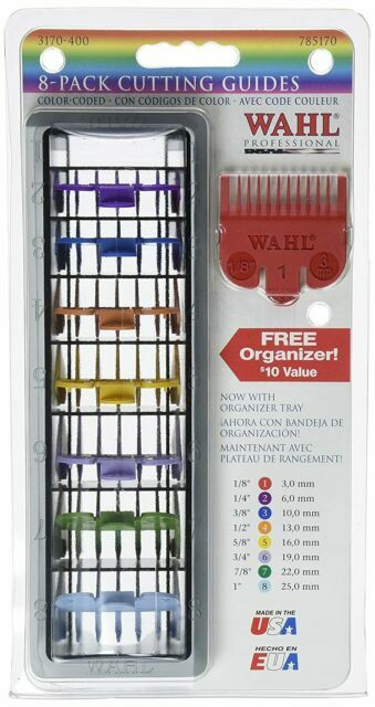WAHL HAIR CLIPPER 8 PACK CUTTING GUIDES, GUIDED COMBS 3170-4