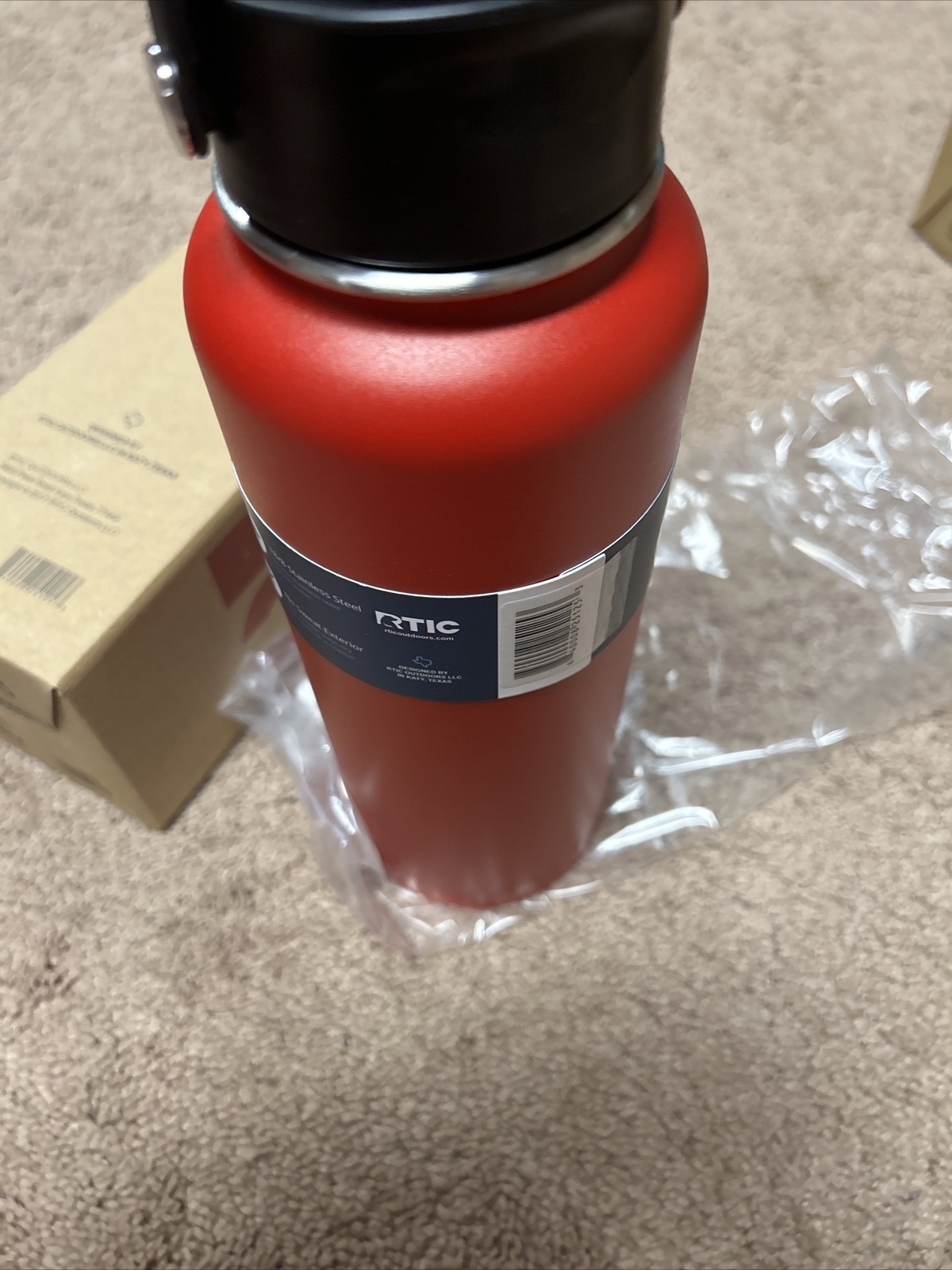 RTIC 40 Oz Double Wall Vacuum Insulated Stainless Steel Water Bottle RED