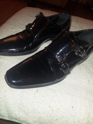 Calvin Klein Mens Black Patent Leather Dress Shoes Size