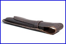 Saffian Leather Case 1960s for 1 Fountain Pen; Morocco Leather Pen Pouch 1960 s