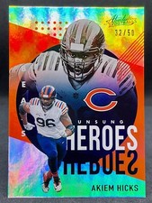 2021 Panini Absolute Akiem Hicks Spectrum Orange Unsung Heroes Insert #32/50 