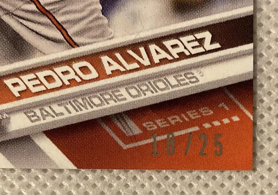 2017 Topps Mini Series 1 #101 Pedro Alvarez /25 Orange Parallel - Orioles - Image 4 of 4