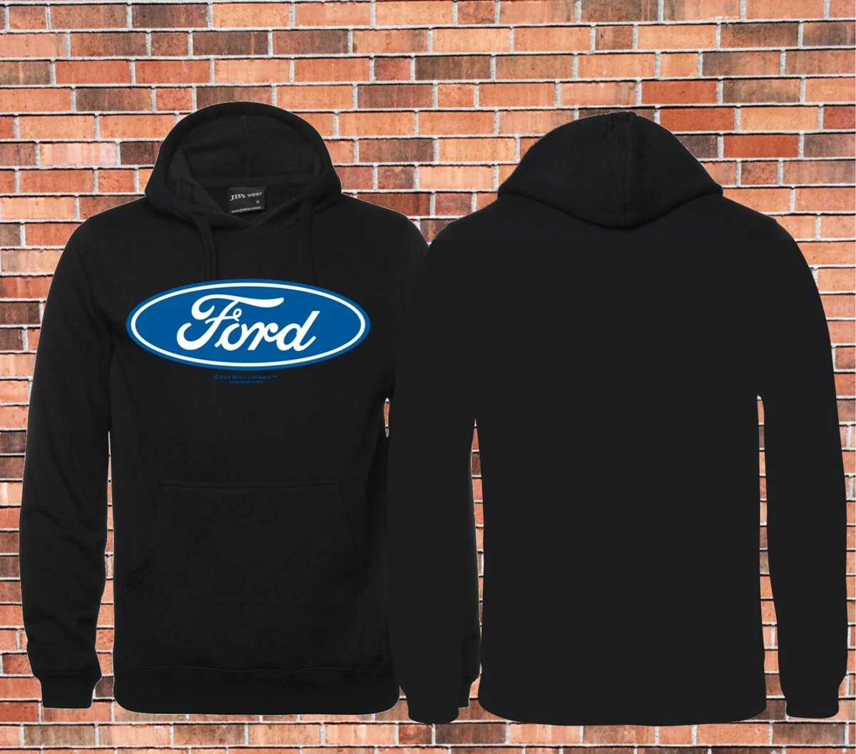Classic Ford Logo Licensed Jbs Black Hoodie New Design sizes up to big Mens  9XL | eBay