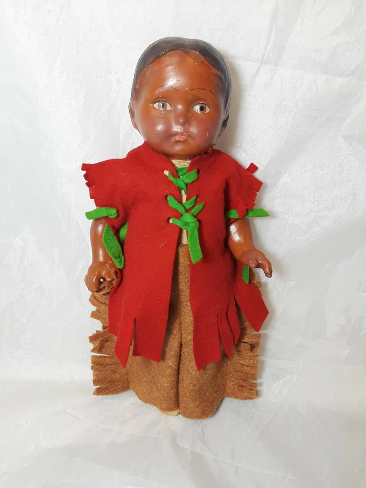 Boneca étnica antiga composição Averill 12" de altura por volta de 1920 - Imagem 2 de 4