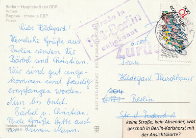 GDR return recipients not known, where did Bärbel and Christian live?