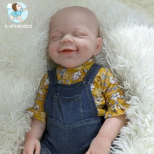 Custom 18'' Big Reborn Full Body Silicone Doll Adorable Smile Newborn Baby Boy