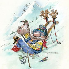 Ceramic Backsplash Tile Mural Comical Fun Funny Kitchen/Bathroom - Ski Bum