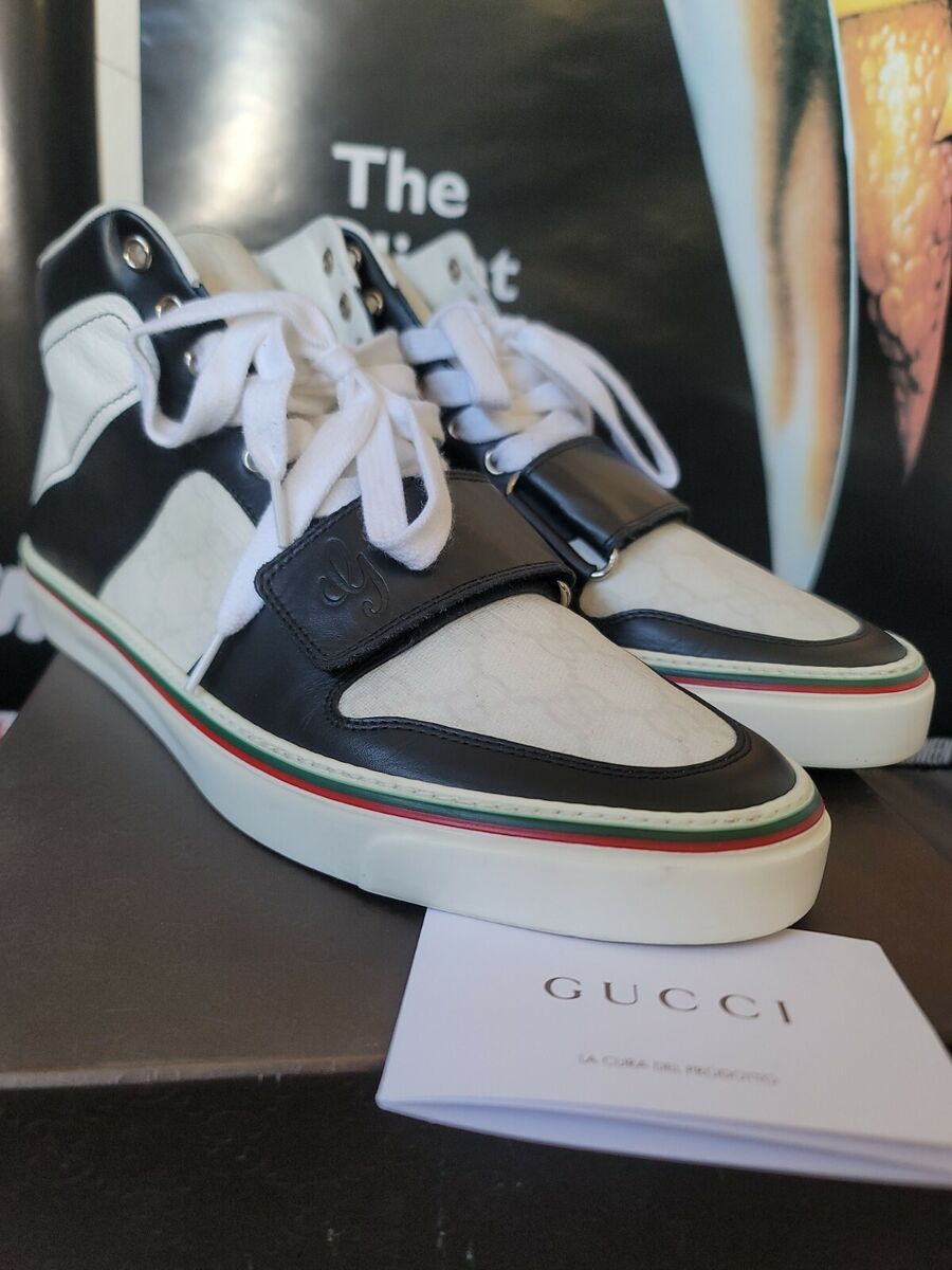 Gucci Hi-Top Lace-Up Sneaker with Embossed G Script 245310 Gucci Hi-Top Lace-Up Sneaker with Embossed G Script 245310