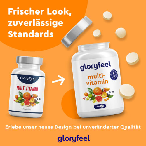 Multivitamin 450 Tabletten hochdosiert - Alle A-Z Vitamine für Dein Immunsystem - Bild 2 von 9