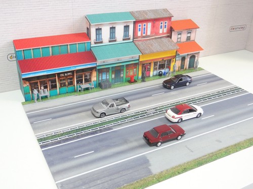 Urban buildings scene City environment miniature Diorama Scale 1:43 Highway road - Picture 4 of 24