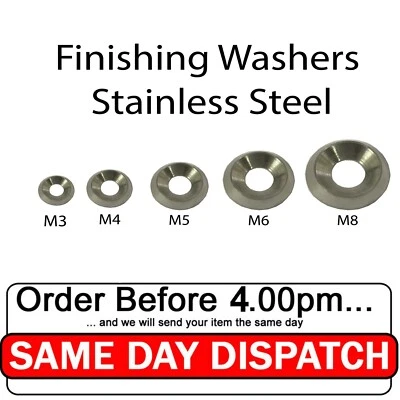 UNIVERSAL HARDWARE Solid Finishing Washers Stainless Steel Screw Cup M3 M4 M5 M6 M8
