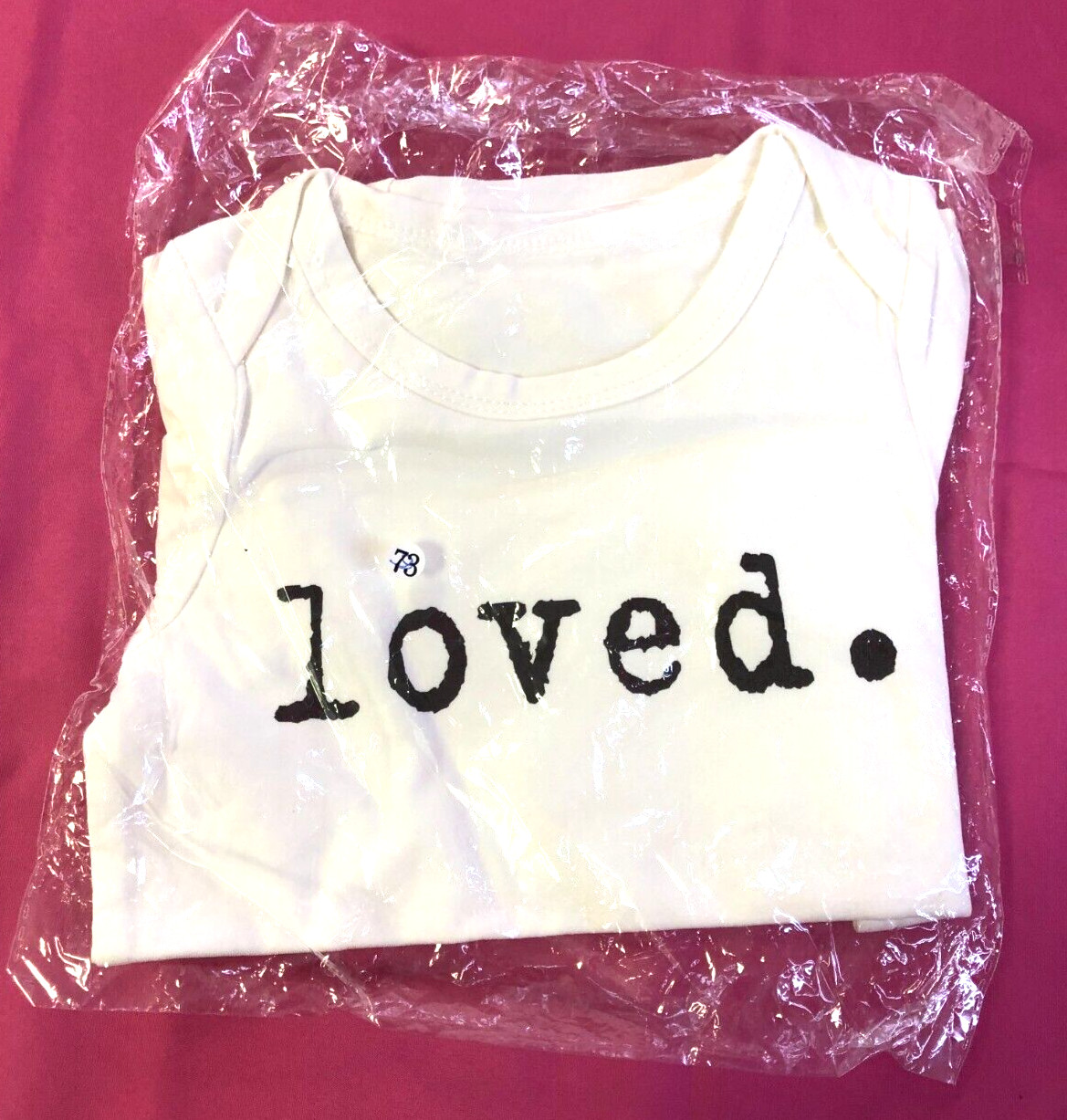 Baby Vest 3-6 Months White with Loved Printed on Front Cotton Rich New with Tags image 2