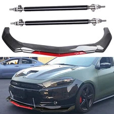 Front Bumper Lip Spoiler Splitter Body Kits Strut Rod For Dodge Dart Carbon