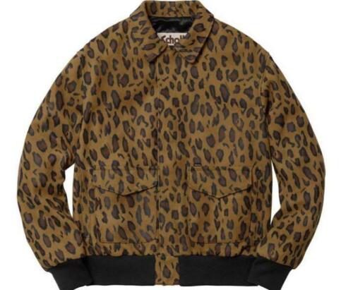 Supreme Schott Suede A-2 jacket Cheetah 2018ss L Rare USED - Afbeelding 1 van 5