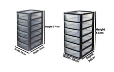 A4 Paper Small Plastic Storage Tower Unit Office Desk Tabletop Desktop -6 Drawer