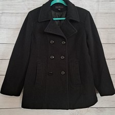 Jason Kole Black Wool Blend Pea Coat