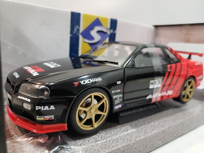 新品未開封 JDMスカイライン GT-R R34 合金モデル HKS仕様 1/18 NISSAN SKYLINE GT-R R34 ADVAN YOKOHAMA HKS RACING