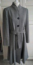 Ladies PRINCIPLES  Black & White Herringbone Fit n Flare Coat - Size 14