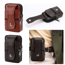 Men Cell Phone Pouch Belt Waist Bag PU Leather Loop Holster Case Wallet Cover US